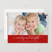 Joyeux script moderne carte photo de Noël (Devant / Derrière)