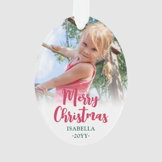 Joyeux script moderne Noël 2 Photos Oval (dos)