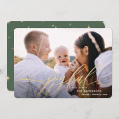 Joyeux script or vacances carte photo (Devant / Derrière)