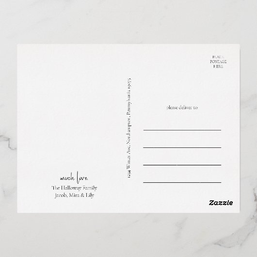 Joyeux Script Vacances Vertical Photo Or (Verso)