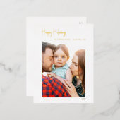 Joyeux Script Vacances Vertical Photo Or (Recto/Verso)