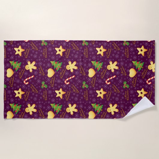 Joyeux serviette de plage de Noël (Devant)