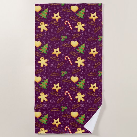 Joyeux serviette de plage de Noël (Devant)