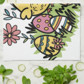 Joyeux serviettes de cuisine de Pâques : design fe (Plié)