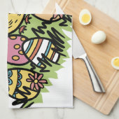 Joyeux serviettes de cuisine de Pâques : design fe (Quart Plié)