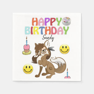 Joyeux serviettes en papier d'anniversaire, Wolf