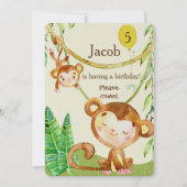 Joyeux singe Invitation d'anniversaire (Devant)