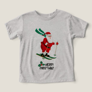 Joyeux Ski de Noël Père Noël Vacances d'hiver
