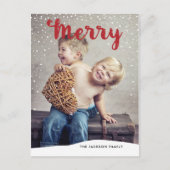 Joyeux Snowfall Collection Photo Carte postale Rou (Devant)