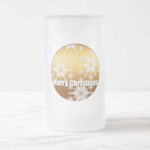 Joyeux Snowflakes Gold Noël Gelé G Mug