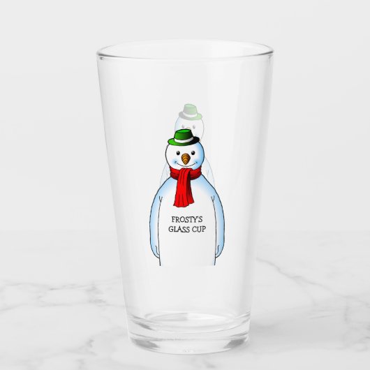 Joyeux Snowman en Coupe de Verre de Noël (Devant)