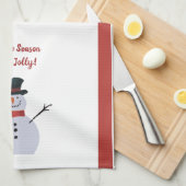 Joyeux Snowman Sur Les Serviettes De Cuisine (Quart Plié)