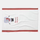 Joyeux Snowman Sur Les Serviettes De Cuisine (Horizontal)