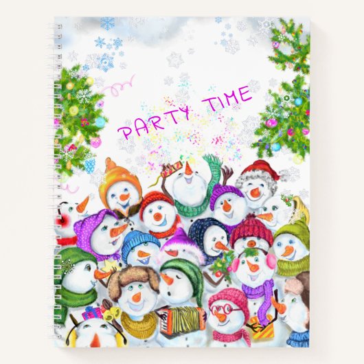 Joyeux Snowmans Joyeux Carnet de fête de Noël (Devant)