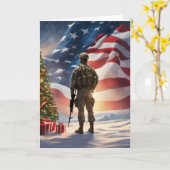 Joyeux soldat de Noël - Carte de voeux pliée (Fleur jaune)