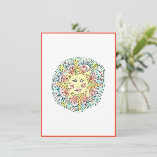 Joyeux soleil - Carte à note plate (Debout devant)