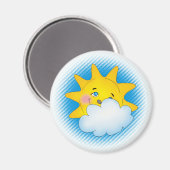 Joyeux soleil et nuage - Magnet (Recto/Verso)