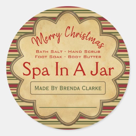 Joyeux Spa De Noël Dans Un Jar Idées Étiquettes (Devant)