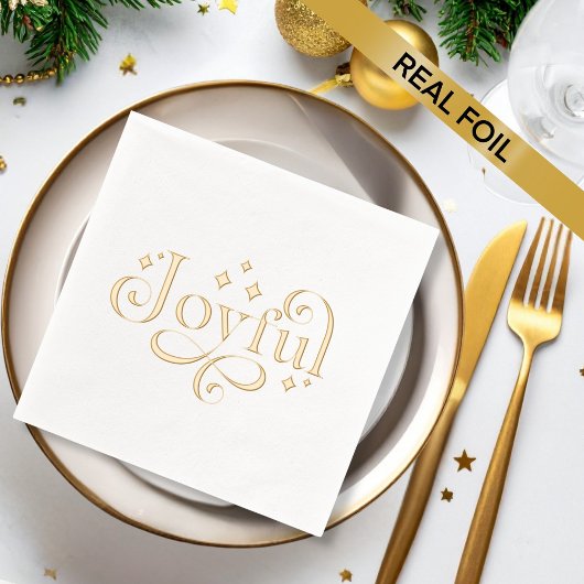 Joyeux Sparkling Foil Napkin
