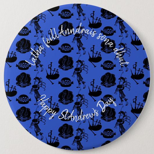 Joyeux St Andrew Day Haggis Bagpipe Nessie Badge (Devant)