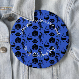 Joyeux St Andrew Day Haggis Bagpipe Nessie Badge