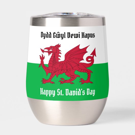 Joyeux St. David's Day Red Dragon Gallois Drapeau (Avant)