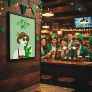 Joyeux St. Patrick’s Day Affiche Moderne Verte