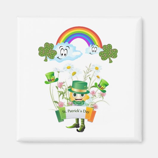 Joyeux St. Patrick's Day Magnet arc-en-ciel (Devant)