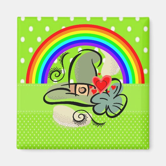 Joyeux St. Patrick's Day Magnet arc-en-ciel (Devant)