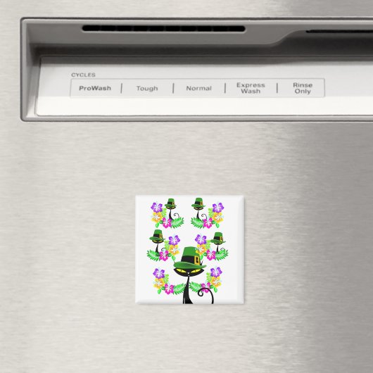 Joyeux St. Patrick's Day Magnet Chat Floral (In Situ (Lave-vaisselle))