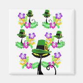 Joyeux St. Patrick's Day Magnet Chat Floral (Devant)
