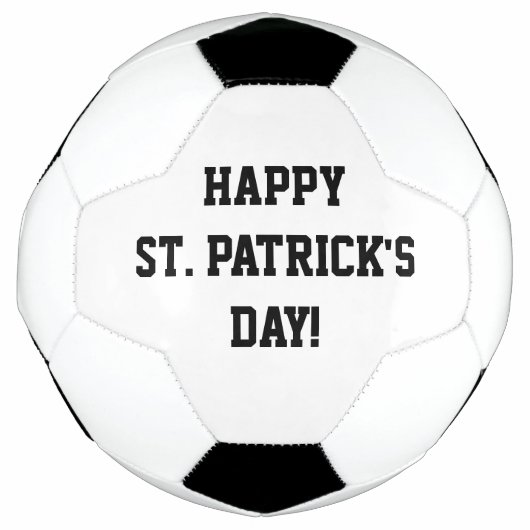 Joyeux St. Patrick's Day Soccer Ball noir blanc (Devant)