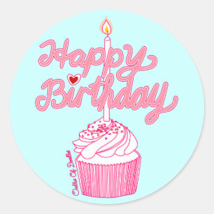 Joyeux Sticker Art Doodle Cupcake Anniversaire