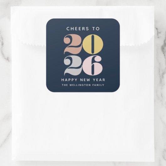 Joyeux Sticker Bleu Cheer du Nouvel An (Sac)