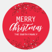 Joyeux Sticker cadeau de Noël/Joyeuses fêtes (Devant)