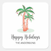 Joyeux Sticker Carré de palmier tropical (Devant)