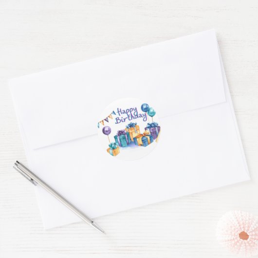 Joyeux Sticker d'anniversaire (Enveloppe)