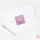 Joyeux Sticker d'anniversaire avec gâteau (Enveloppe)
