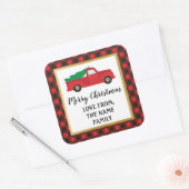 Joyeux Sticker de Noël Étiquettes Camion Rouge Pla (Enveloppe)