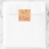 Joyeux Sticker orange d'anniversaire (Sac)