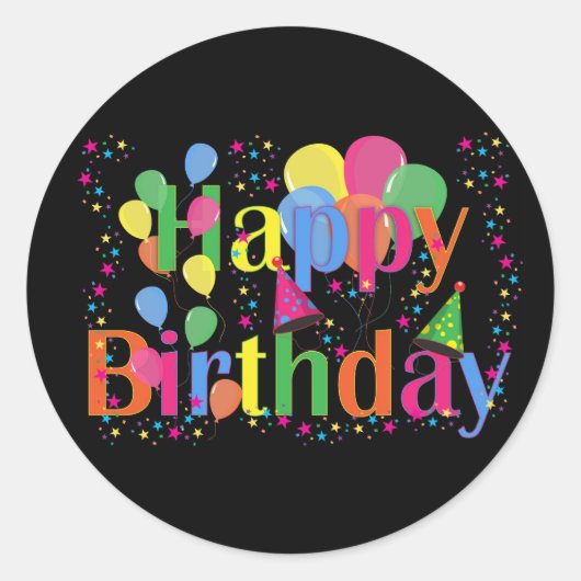 Joyeux Stickers Anniversaire Ballons colorés (Devant)