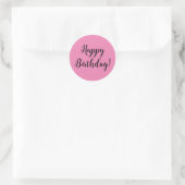 Joyeux Stickers Anniversaire Rond (rose) (Sac)