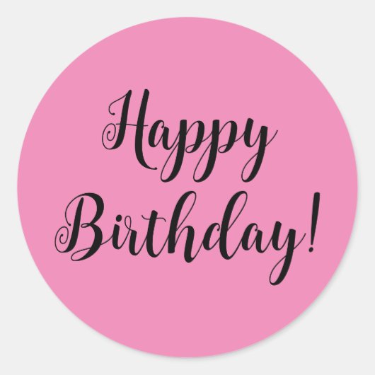 Joyeux Stickers Anniversaire Rond (rose) (Devant)