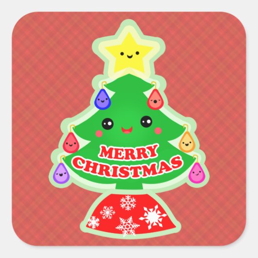 Joyeux Stickers Cadeaux Kawaii Christmas Tree (Devant)
