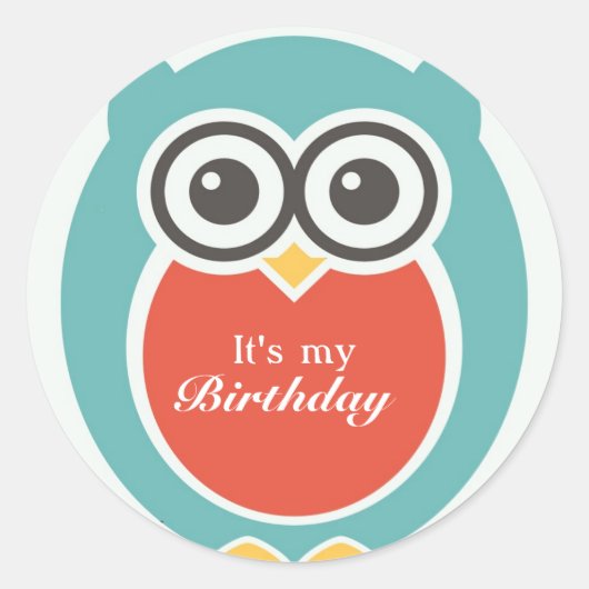 Joyeux Stickers d'anniversaire mignonne baby Owl C (Devant)