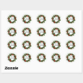 Joyeux Stickers de couronne de Noël (Feuille)