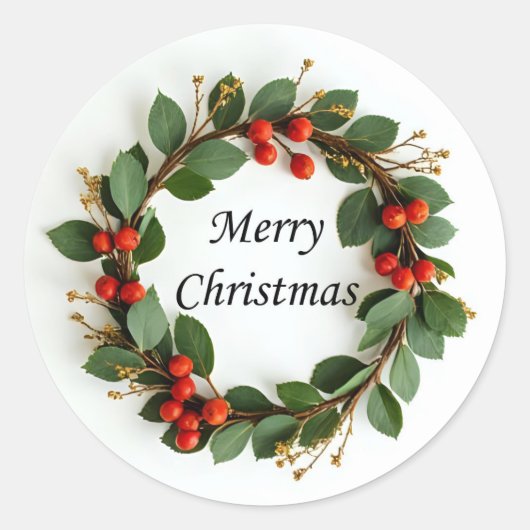 Joyeux Stickers de couronne de Noël (Devant)