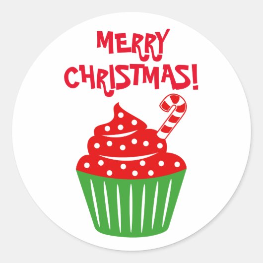 Joyeux stickers de cupcake de Noël et enveloppe sc (Devant)