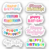 Joyeux Stickers de mots d'anniversaire (Devant)