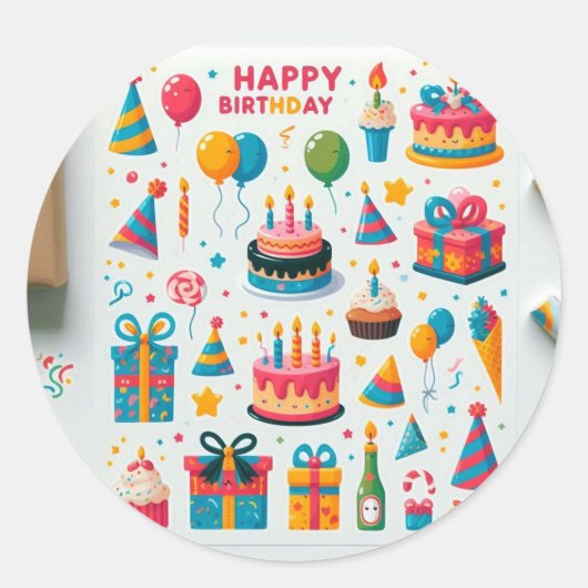 Joyeux Stickers de voeux d'anniversaire" (Devant)